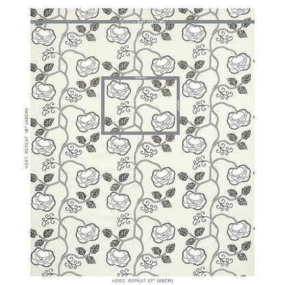 SCHUMACHER  NEISHA CROSLAND QUEEN FRUIT CHINTZ PRINTS PRINTS EBONY IVORY   - 179541