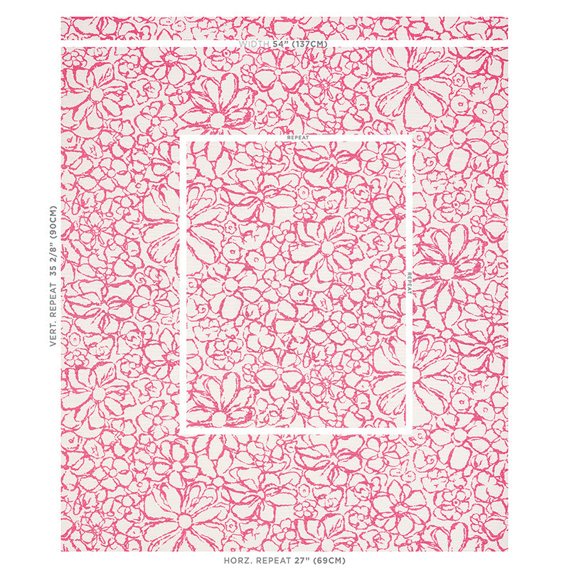 SCHUMACHER FABRIC  HAPPY TOGETHER SIDONIE   MAGENTA   - 179552