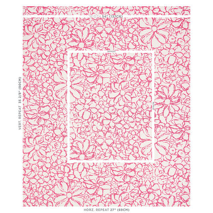 SCHUMACHER FABRIC  HAPPY TOGETHER SIDONIE   MAGENTA   - 179552
