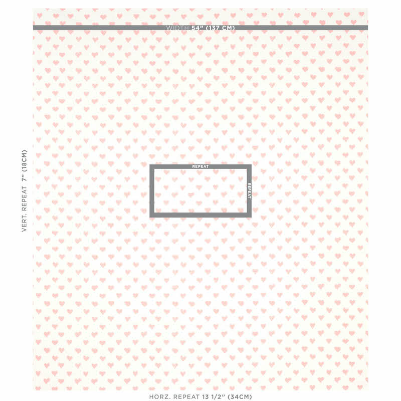 SCHUMACHER FABRIC  MOLLY MAHON HEARTS   PINK   - 179590