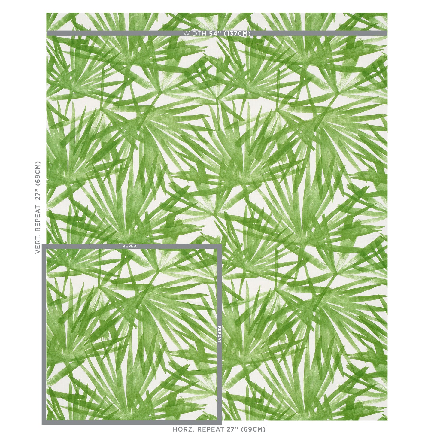 SCHUMACHER  NATURA SUNLIT PALM LINEN PRINTS PRINTS GREEN   - 179601