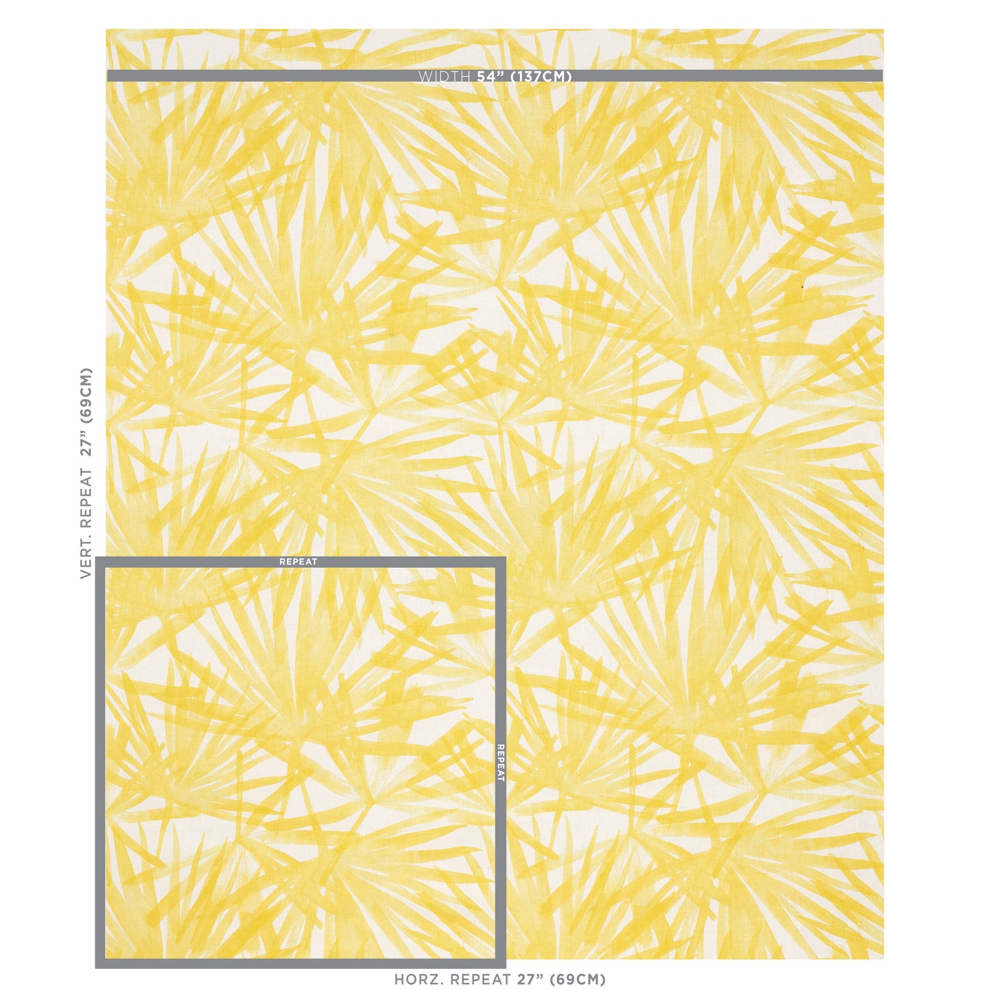 SCHUMACHER  NATURA SUNLIT PALM LINEN PRINTS PRINTS YELLOW   - 179602