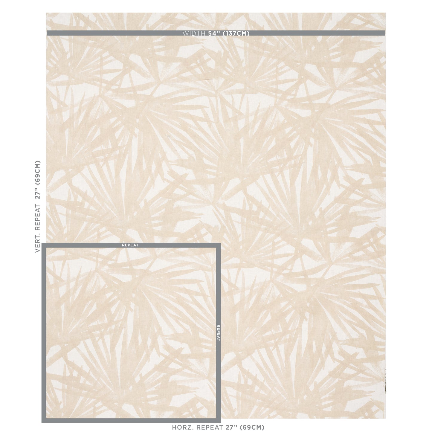 SCHUMACHER  NATURA SUNLIT PALM LINEN PRINTS PRINTS SAND   - 179603