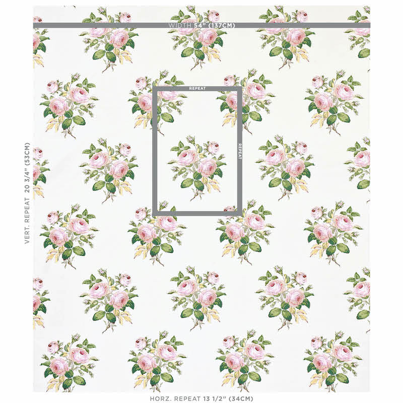 SCHUMACHER FABRIC  SCHUMACHER FABRIC CLASSICS LOUDON ROSE   BLUSH   - 179631