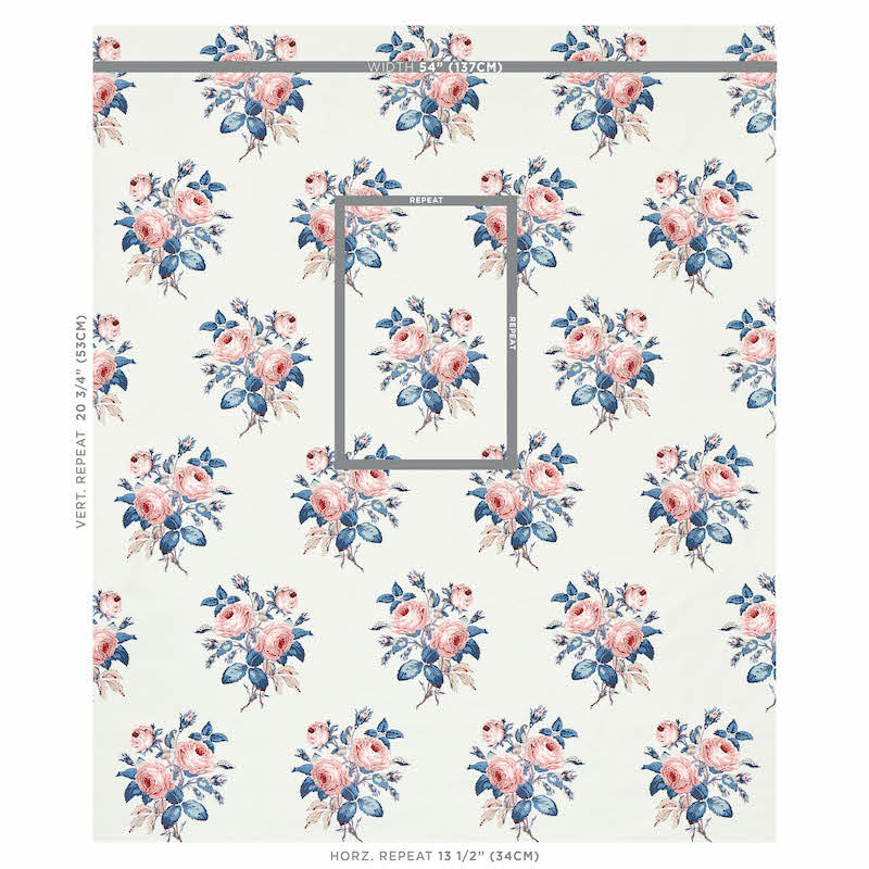 SCHUMACHER  SCHUMACHER CLASSICS LOUDON ROSE PRINTS PRINTS ROSE , BLUE   - 179632