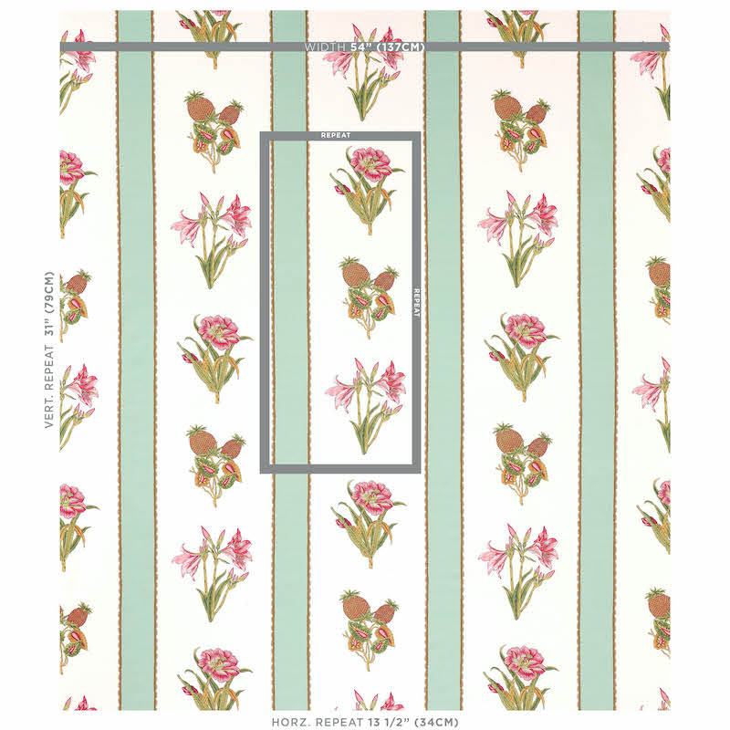 SCHUMACHER  SCHUMACHER CLASSICS SERVILIA STRIPE PRINTS PRINTS AQUA   - 179640