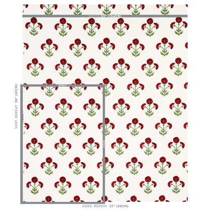 SCHUMACHER  PERENNIAL FAVORITES Saranda Flower Embroidery EMBROIDERIES EMBROIDERIES CARDINAL   - 179670