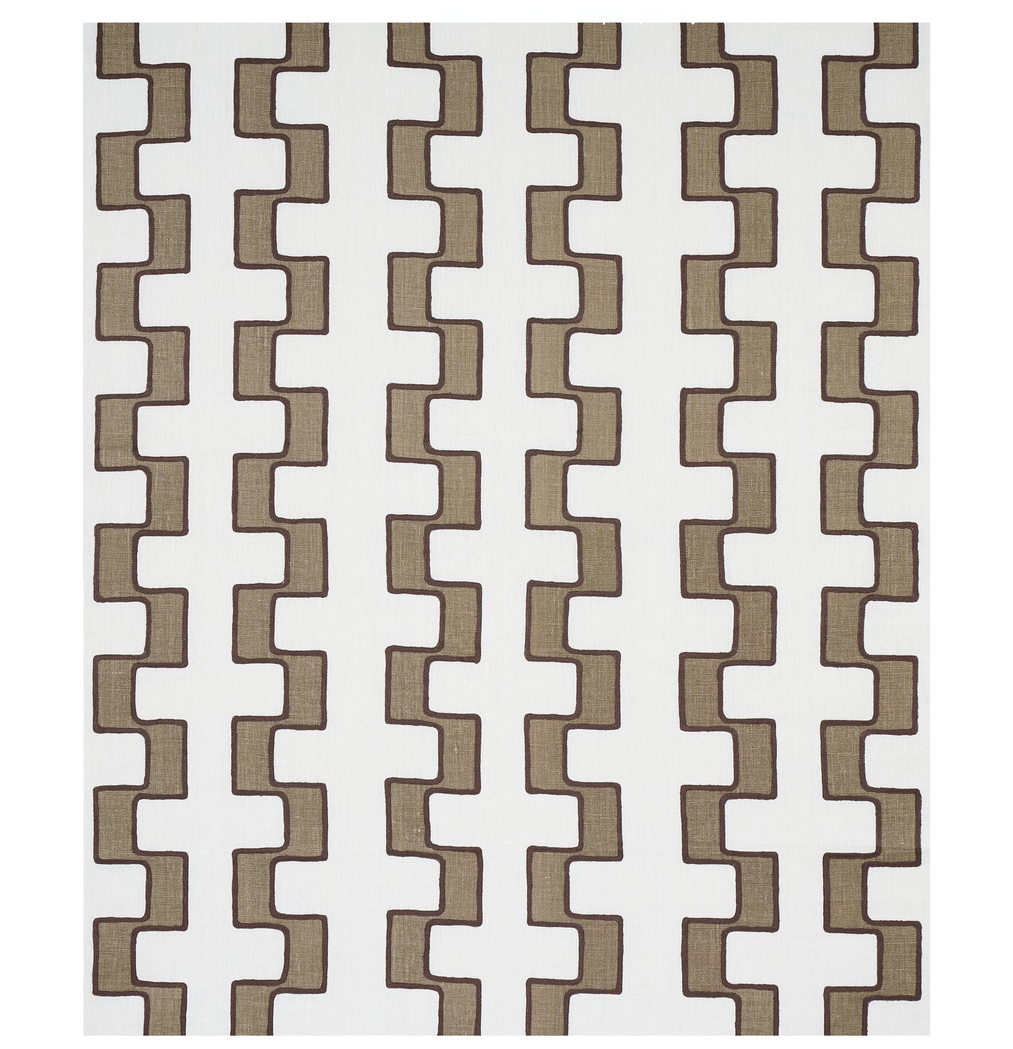 SCHUMACHER  WORLD VIEW DIXON EMBROIDERED PRINT LINEN EMBROIDERIES EMBROIDERIES NEUTRAL   - 179680