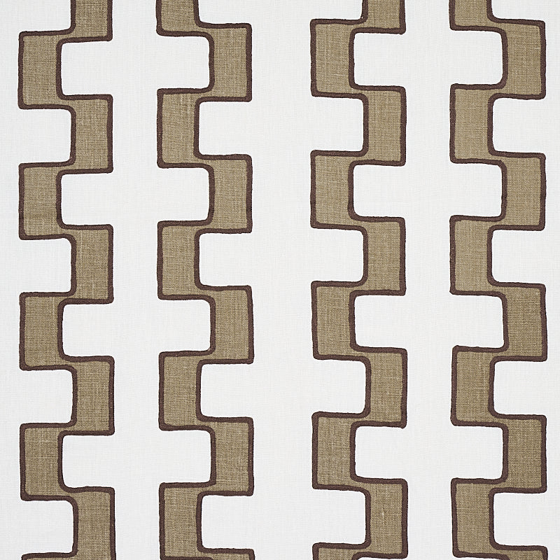 SCHUMACHER  WORLD VIEW DIXON EMBROIDERED PRINT LINEN EMBROIDERIES EMBROIDERIES NEUTRAL   - 179680