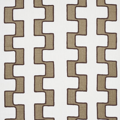 SCHUMACHER  WORLD VIEW DIXON EMBROIDERED PRINT LINEN EMBROIDERIES EMBROIDERIES NEUTRAL   - 179680