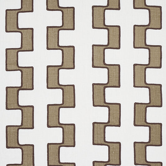 SCHUMACHER  WORLD VIEW DIXON EMBROIDERED PRINT LINEN EMBROIDERIES EMBROIDERIES NEUTRAL   - 179680