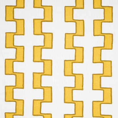 SCHUMACHER  WORLD VIEW DIXON EMBROIDERED PRINT LINEN EMBROIDERIES EMBROIDERIES YELLOW   - 179681