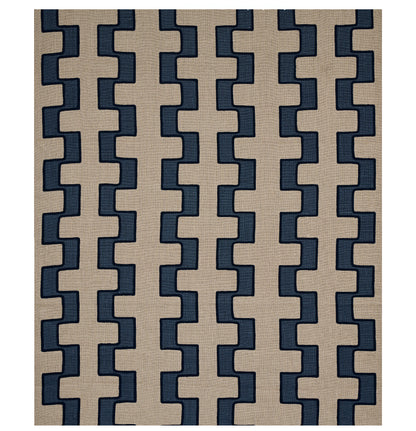 SCHUMACHER  WORLD VIEW DIXON EMBROIDERED PRINT LINEN EMBROIDERIES EMBROIDERIES BLUE   - 179682