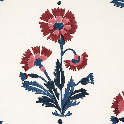 SCHUMACHER FABRIC  MOLLY MAHON DIANTHUS HAND BLOCK PRINT   INDIGO & IRON   - 179741