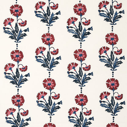 SCHUMACHER FABRIC  MOLLY MAHON DIANTHUS HAND BLOCK PRINT   INDIGO & IRON   - 179741