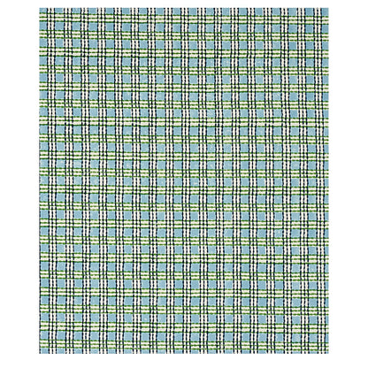Blue and green trellis hand-block printed fabric in Sky & Grass colorway