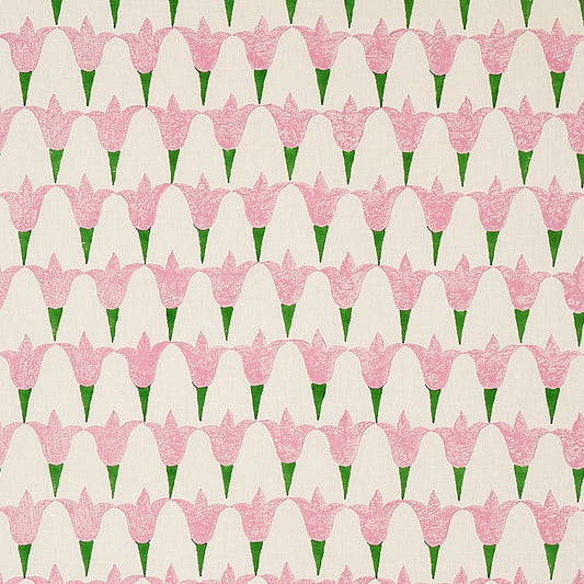 SCHUMACHER  MOLLY MAHON TULIP HAND BLOCK PRINTS PRINTS ROSE , GRASS   - 179820