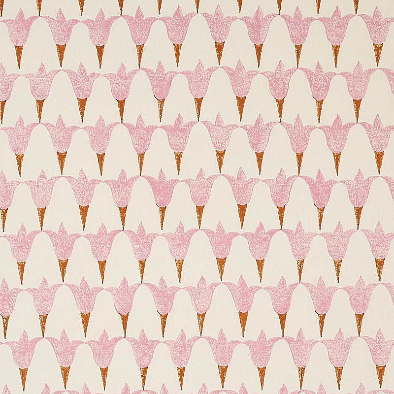 SCHUMACHER  MOLLY MAHON TULIP HAND BLOCK PRINTS PRINTS ROSE , COPPER   - 179821