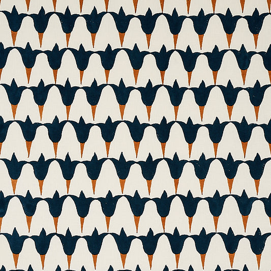 SCHUMACHER  MOLLY MAHON TULIP HAND BLOCK PRINTS PRINTS MIDNIGHT , COPPER   - 179822