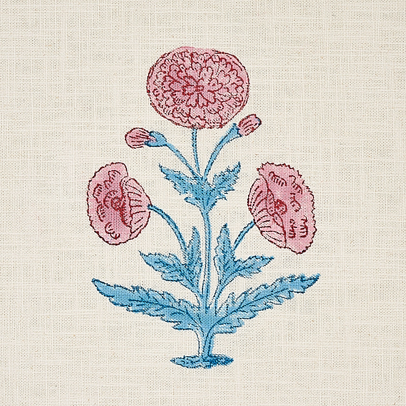 SCHUMACHER  MOLLY MAHON POPPY HAND BLOCK PRINT PRINTS PRINTS ROSE , SKY   - 179840