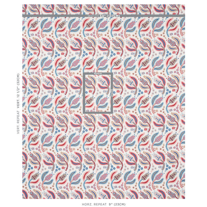 SCHUMACHER  EAST MEETS WEST MALABAR VINE PRINTS PRINTS SKY , ROSE   - 179851