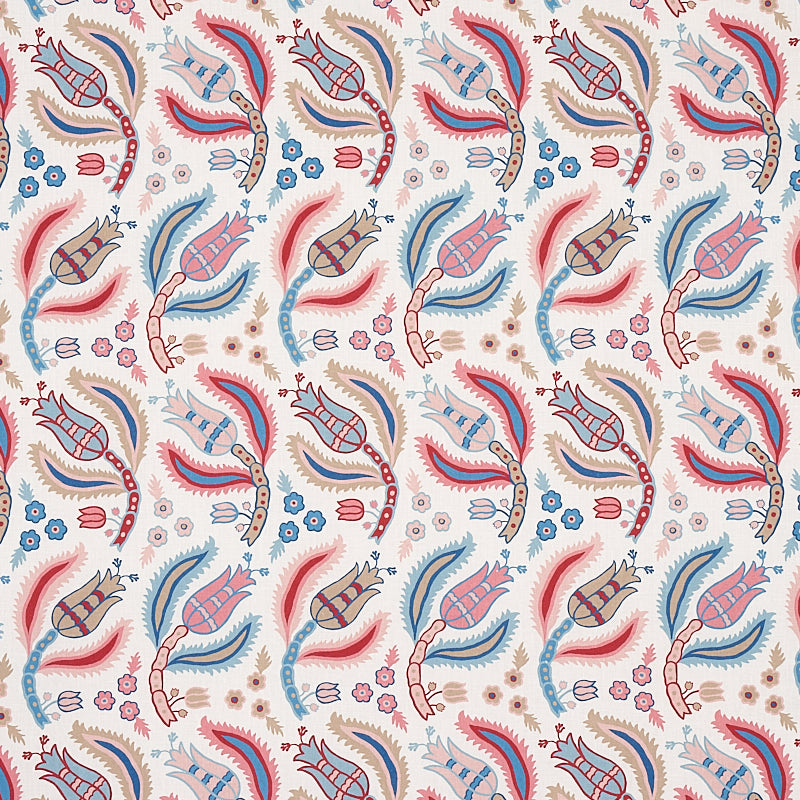 SCHUMACHER  EAST MEETS WEST MALABAR VINE PRINTS PRINTS SKY , ROSE   - 179851