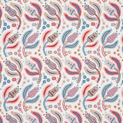 SCHUMACHER  EAST MEETS WEST MALABAR VINE PRINTS PRINTS SKY , ROSE   - 179851