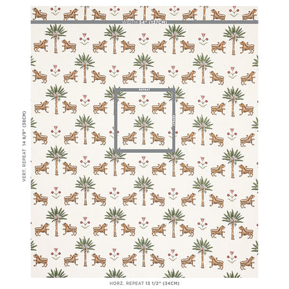 SCHUMACHER  MYSTIQUE TIGER PALM PRINTS PRINTS COCOA   - 179930