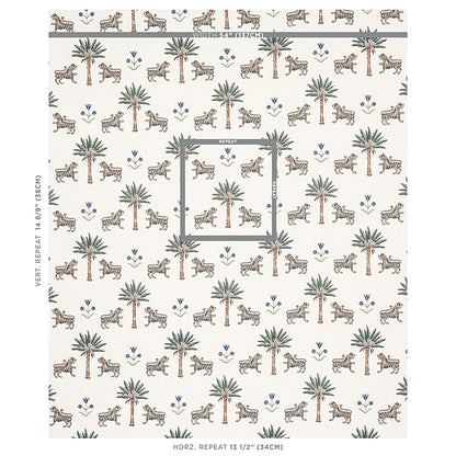 SCHUMACHER FABRIC  MYSTIQUE TIGER PALM   DELFT   - 179931