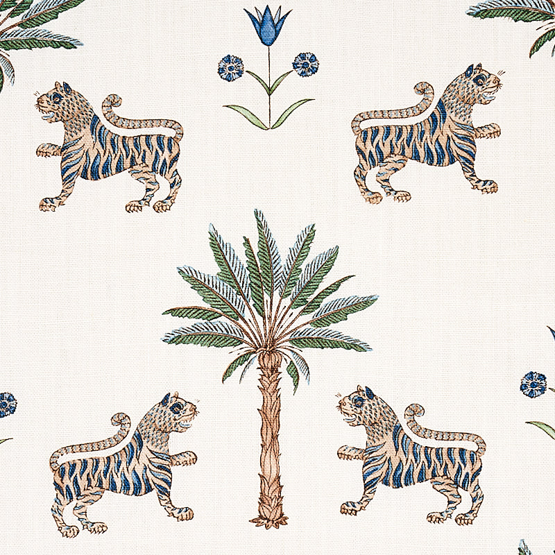 SCHUMACHER FABRIC  MYSTIQUE TIGER PALM   DELFT   - 179931