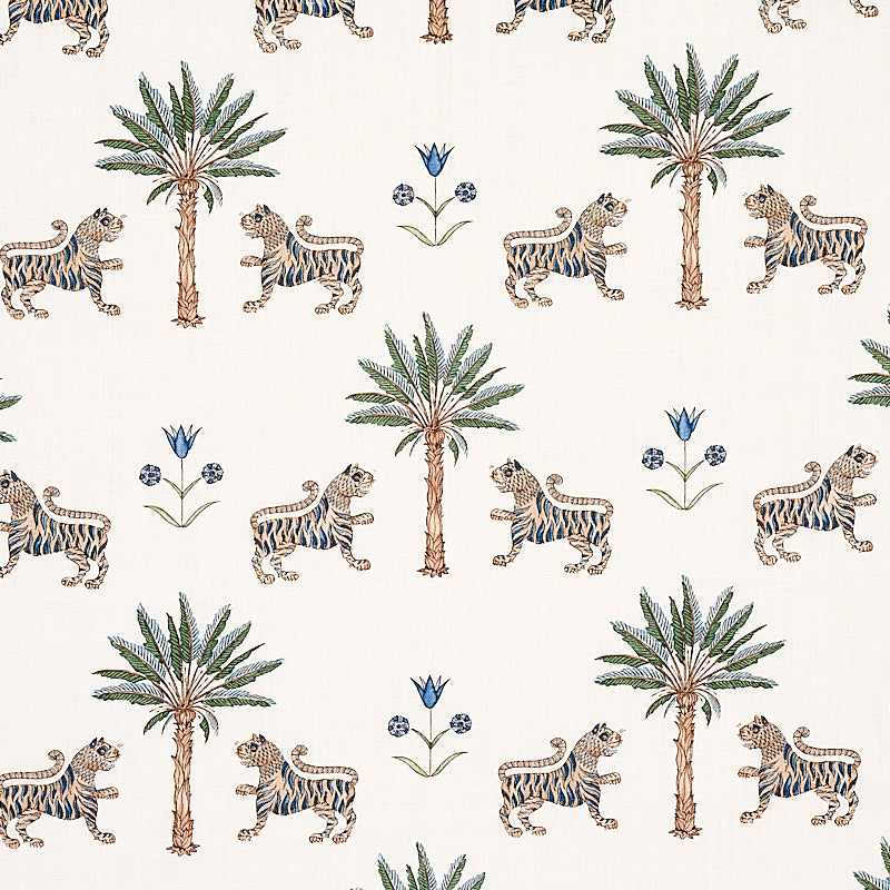 SCHUMACHER FABRIC  MYSTIQUE TIGER PALM   DELFT   - 179931
