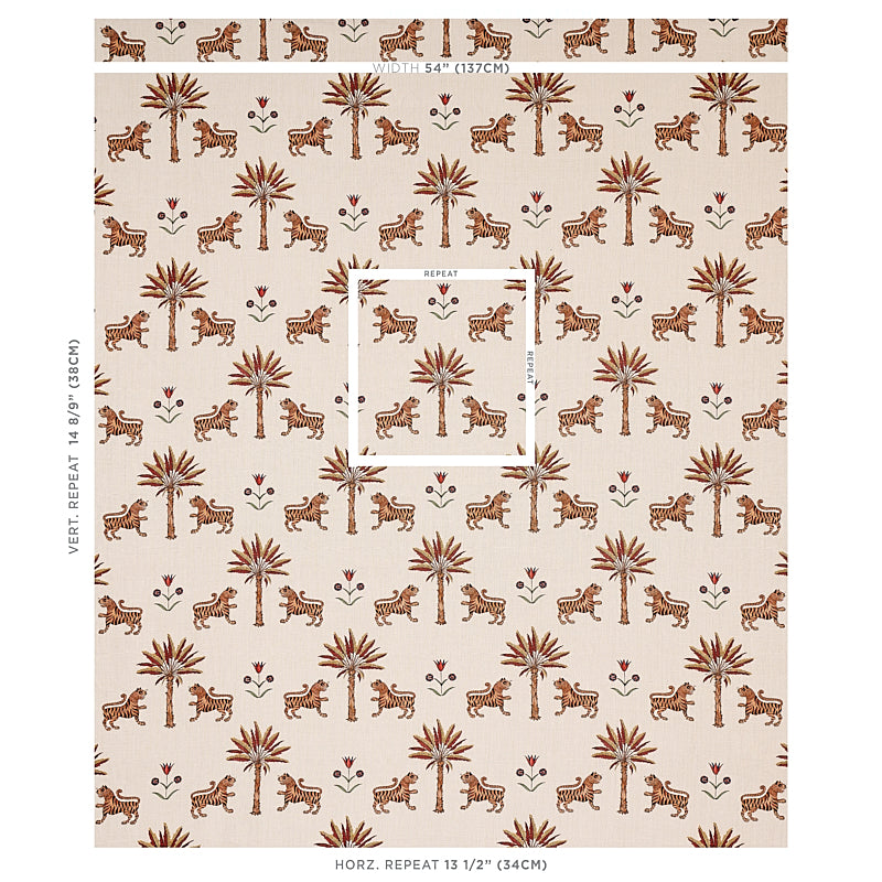 SCHUMACHER  MYSTIQUE TIGER PALM PRINTS PRINTS CRIMSON   - 179932