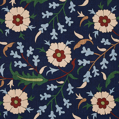 SCHUMACHER FABRIC  CABANA FLORALIA   INDIGO   - 179951