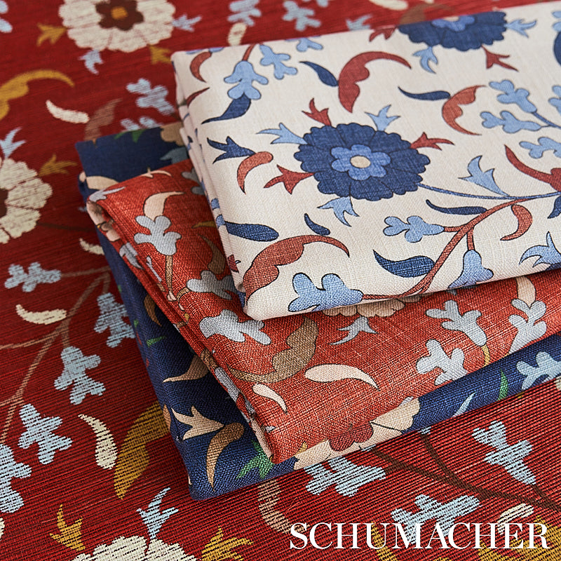 SCHUMACHER FABRIC  CABANA FLORALIA   INDIGO   - 179951