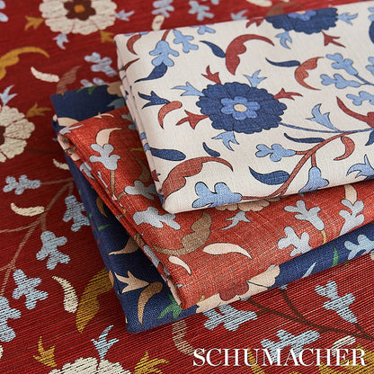 SCHUMACHER FABRIC  CABANA FLORALIA   INDIGO   - 179951