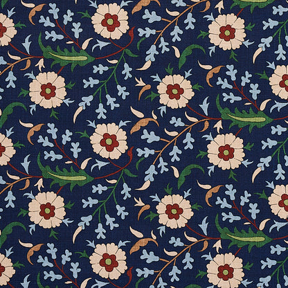 SCHUMACHER FABRIC  CABANA FLORALIA   INDIGO   - 179951