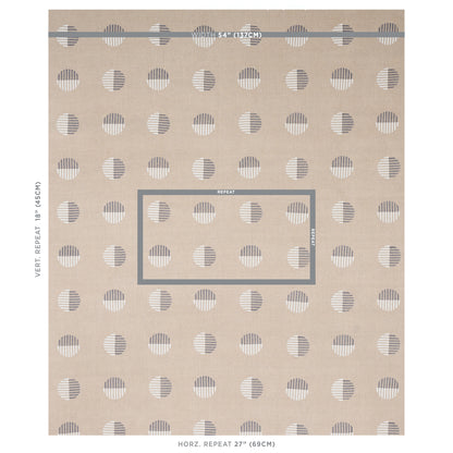 Ivory natural fabric with charcoal hand-block print motif; repeating pattern visible on the material.