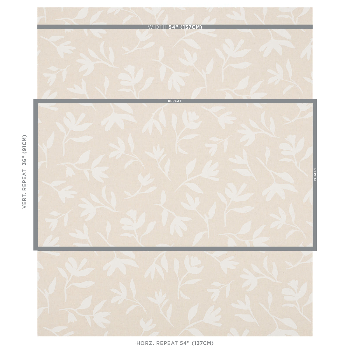 SCHUMACHER  SMITH STREET LAUREL   White On Unbleached   - 180012