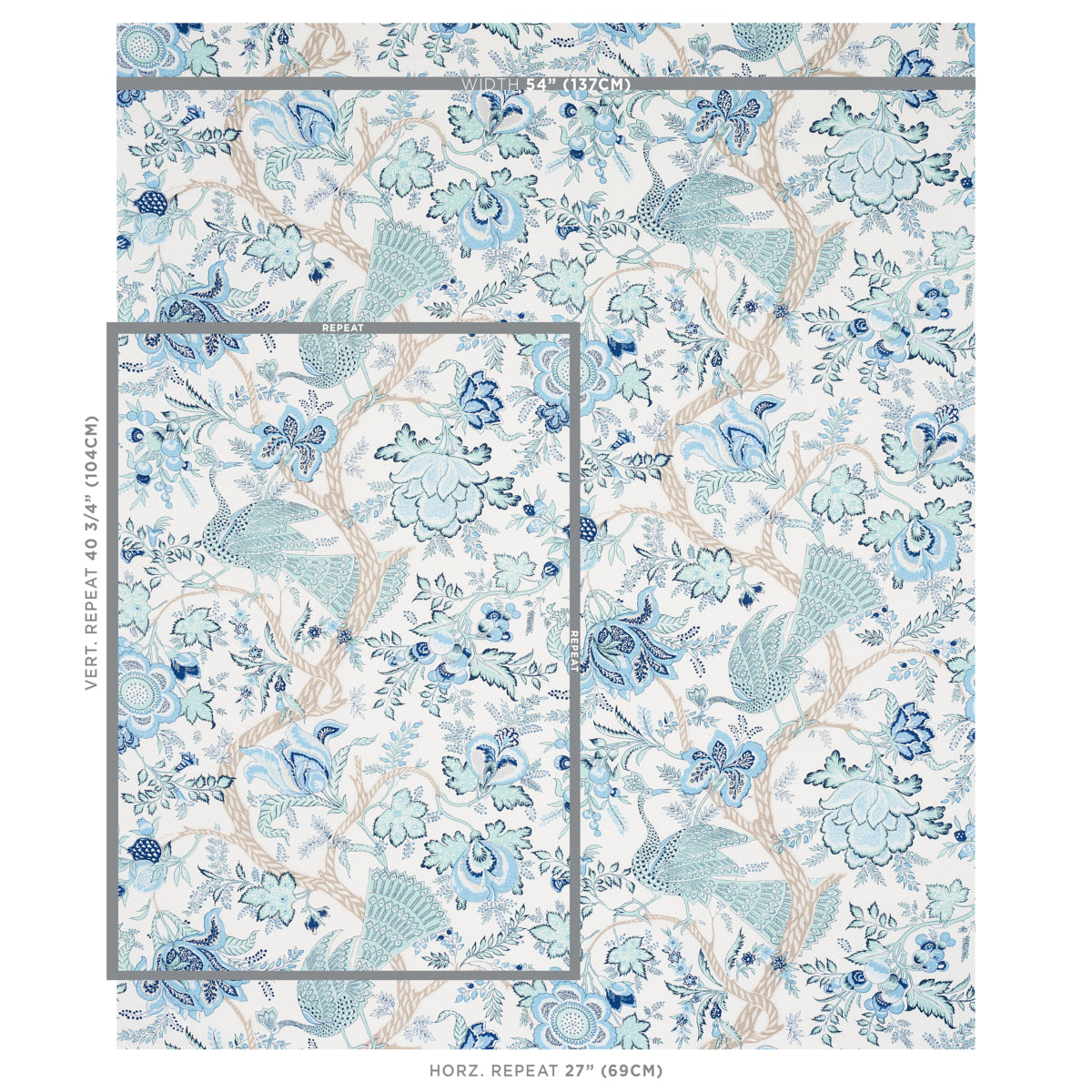 SCHUMACHER  SCHUMACHER CLASSICS AVELINE LINEN PRINTS PRINTS SEAGLASS   - 180052