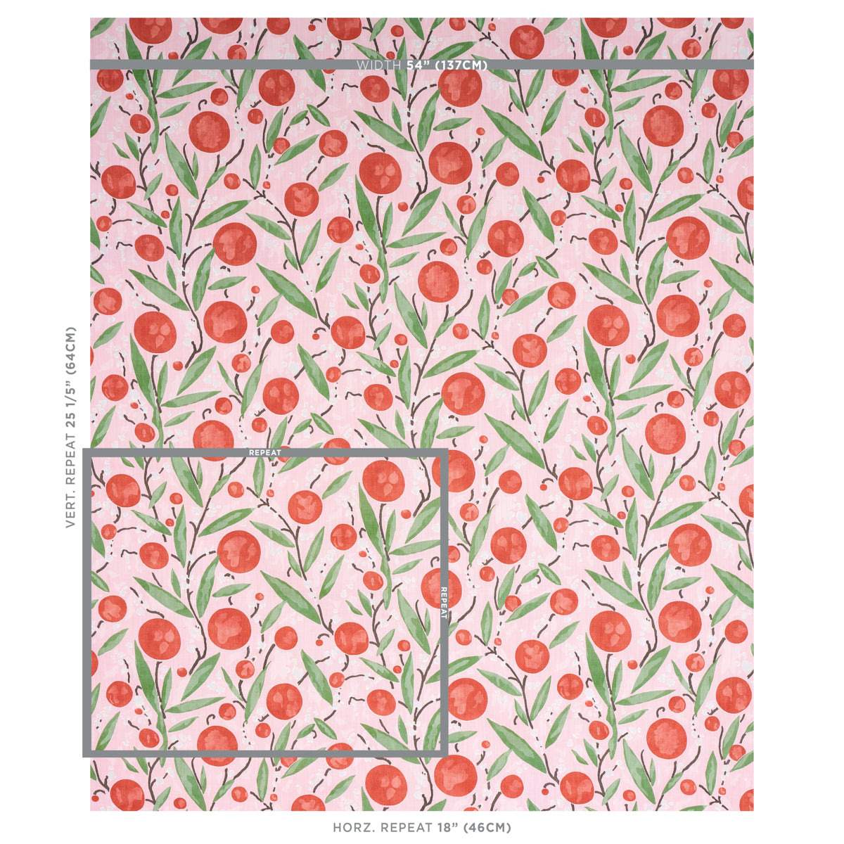SCHUMACHER  SCHUMACHER CLASSICS MIRABELLE PRINTS PRINTS CHERRY AND BLUSH   - 180061
