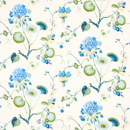 SCHUMACHER  SCHUMACHER CLASSICS VASILY LINEN PRINTS PRINTS GREEN AND BLUE   - 180081