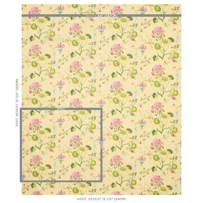 SCHUMACHER  SCHUMACHER CLASSICS VASILY LINEN PRINTS PRINTS GREEN AND YELLOW   - 180082