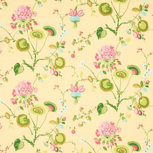 SCHUMACHER  SCHUMACHER CLASSICS VASILY LINEN PRINTS PRINTS GREEN AND YELLOW   - 180082