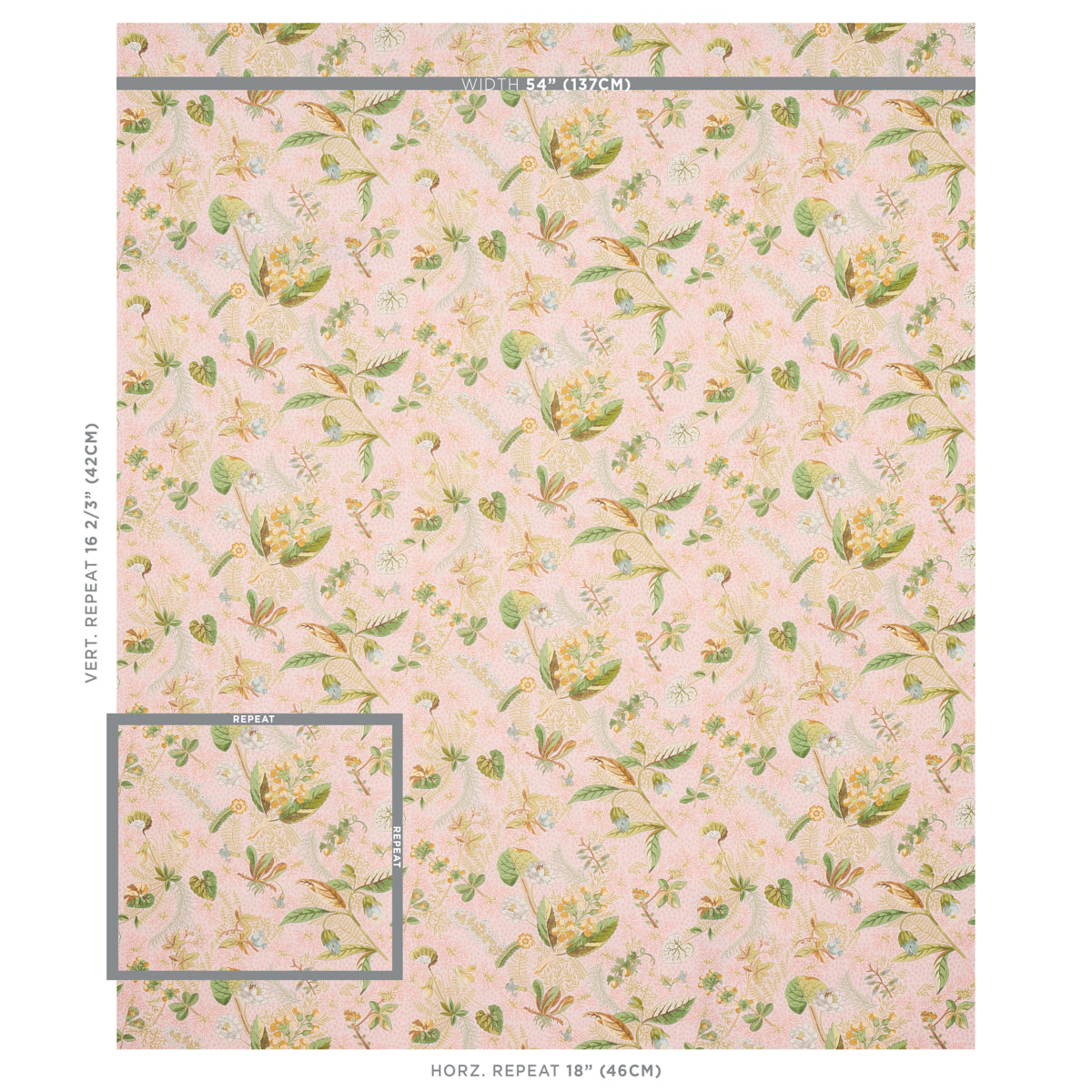 SCHUMACHER  SCHUMACHER CLASSICS BLACKWELL LINEN PRINTS PRINTS BLUSH   - 180092