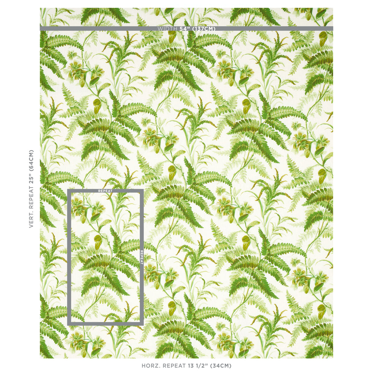 SCHUMACHER  SCHUMACHER CLASSICS MYERS FERN LINEN PRINTS PRINTS TROPICAL   - 180100