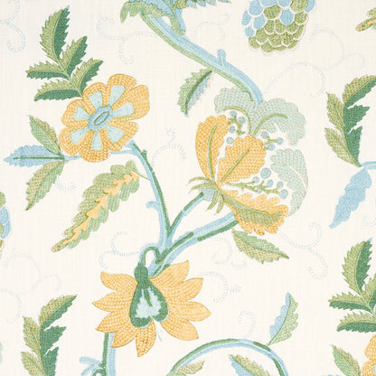 SCHUMACHER  SCHUMACHER CLASSICS INDALI BORDERED LINEN   Citron And Mineral   - 180110