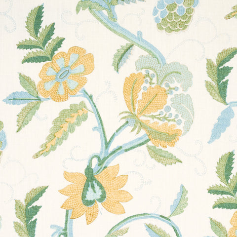 SCHUMACHER  SCHUMACHER CLASSICS INDALI BORDERED LINEN   Citron And Mineral   - 180110