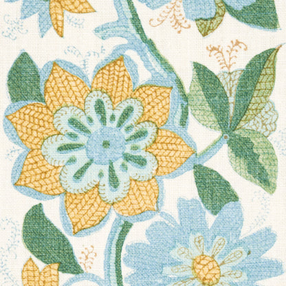 SCHUMACHER  SCHUMACHER CLASSICS INDALI BORDERED LINEN   Citron And Mineral   - 180110