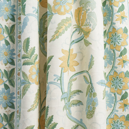 SCHUMACHER  SCHUMACHER CLASSICS INDALI BORDERED LINEN   Citron And Mineral   - 180110