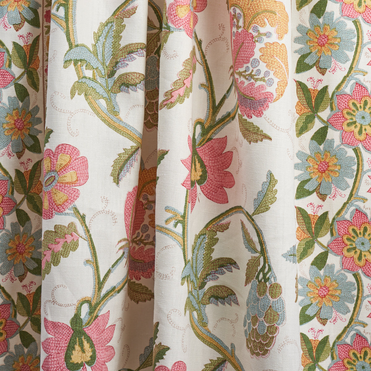 SCHUMACHER  SCHUMACHER CLASSICS INDALI BORDERED LINEN   Pink And Leaf   - 180111